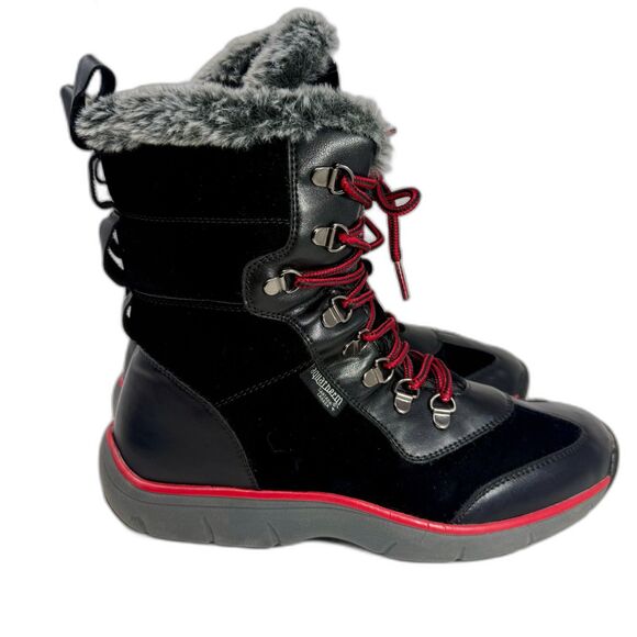 Aquatherm By Santana Canada Faux Fur Lined Waterproof Black Boot 10M - Picture 6 of 14